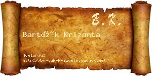 Barták Krizanta névjegykártya